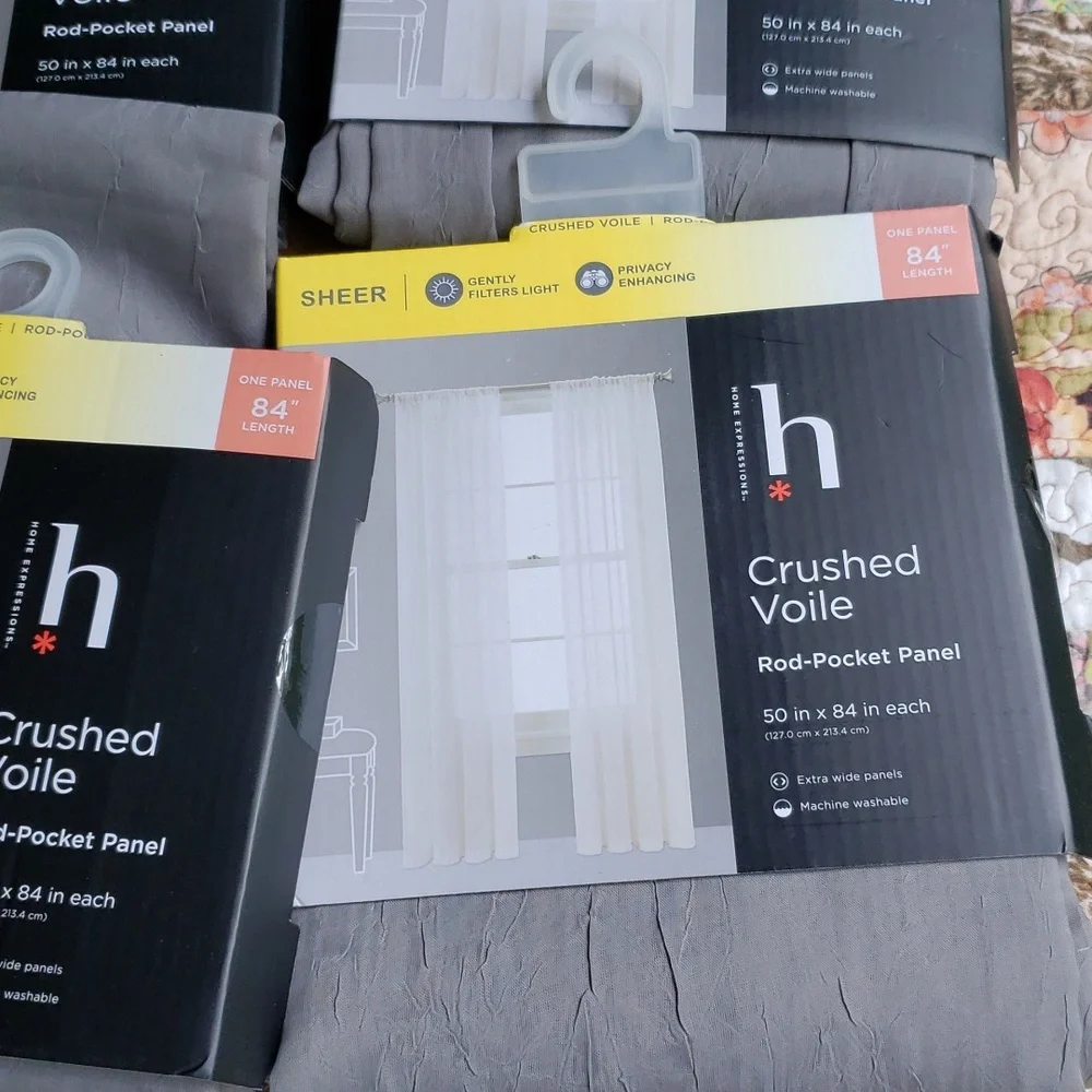 Home Expressions Crushed Voile Rod-Pocket Panel 50x84